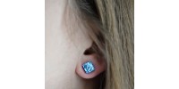 Boucles d'oreilles puces en verre dichroïque  